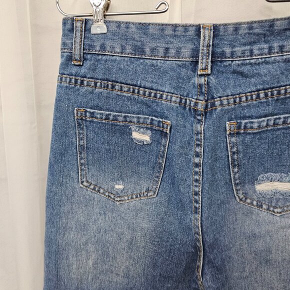Blue Barrel Distressed Cropped Jeans Rustic Boho 28 - Picture 10 of 15
